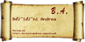 Bölöni Andrea névjegykártya