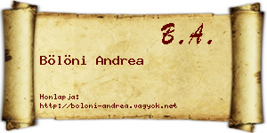 Bölöni Andrea névjegykártya